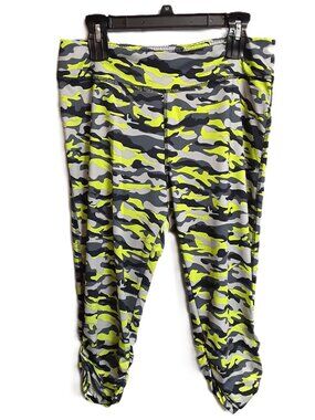 Hard Candy Sport Woman's Athletic Pants Size LG Pullon Camo Ruched at Bottom